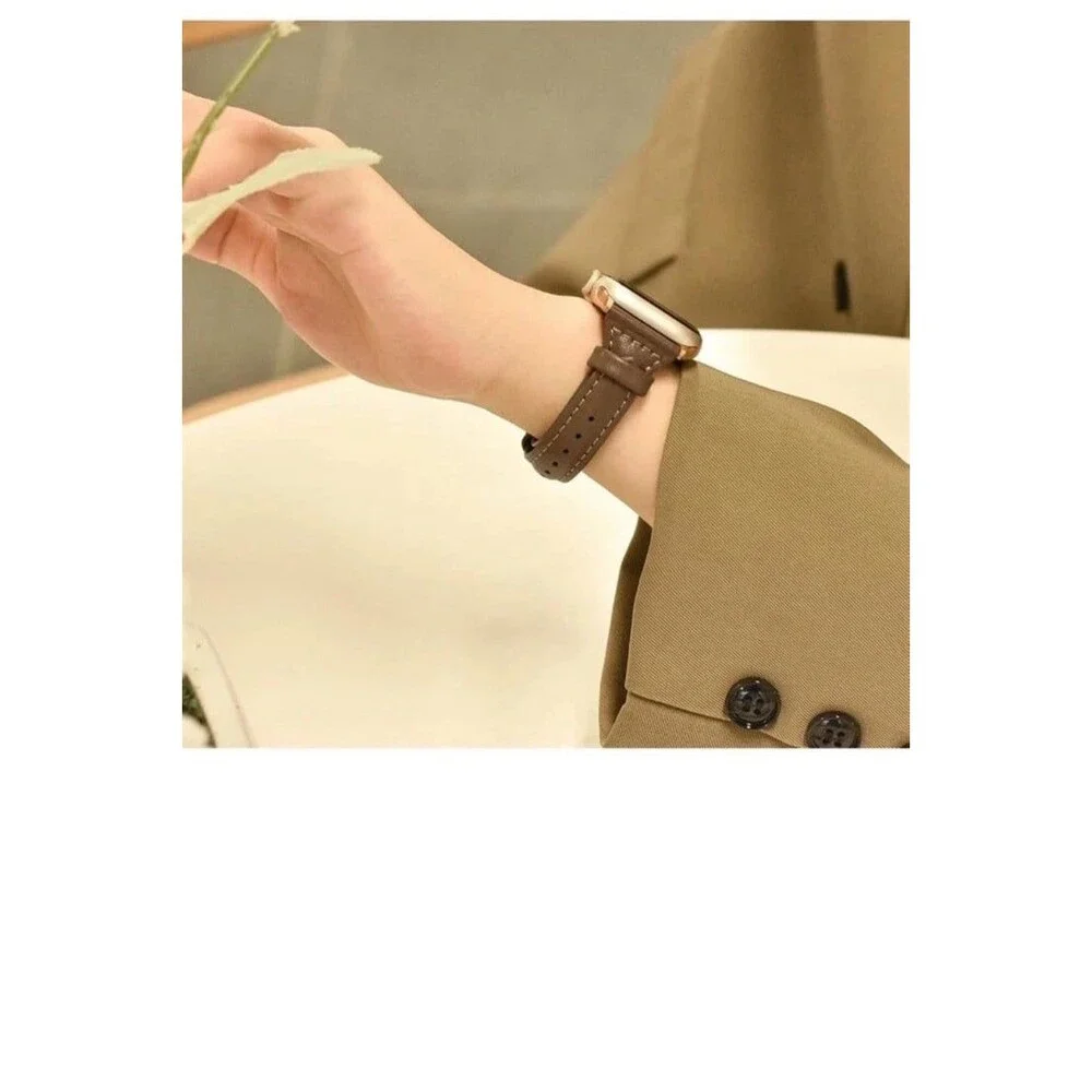 38/42mm Genuine Oiled Leather Watch Band Strap Apple iWatch Series 6 5 4 3 2 1SE
